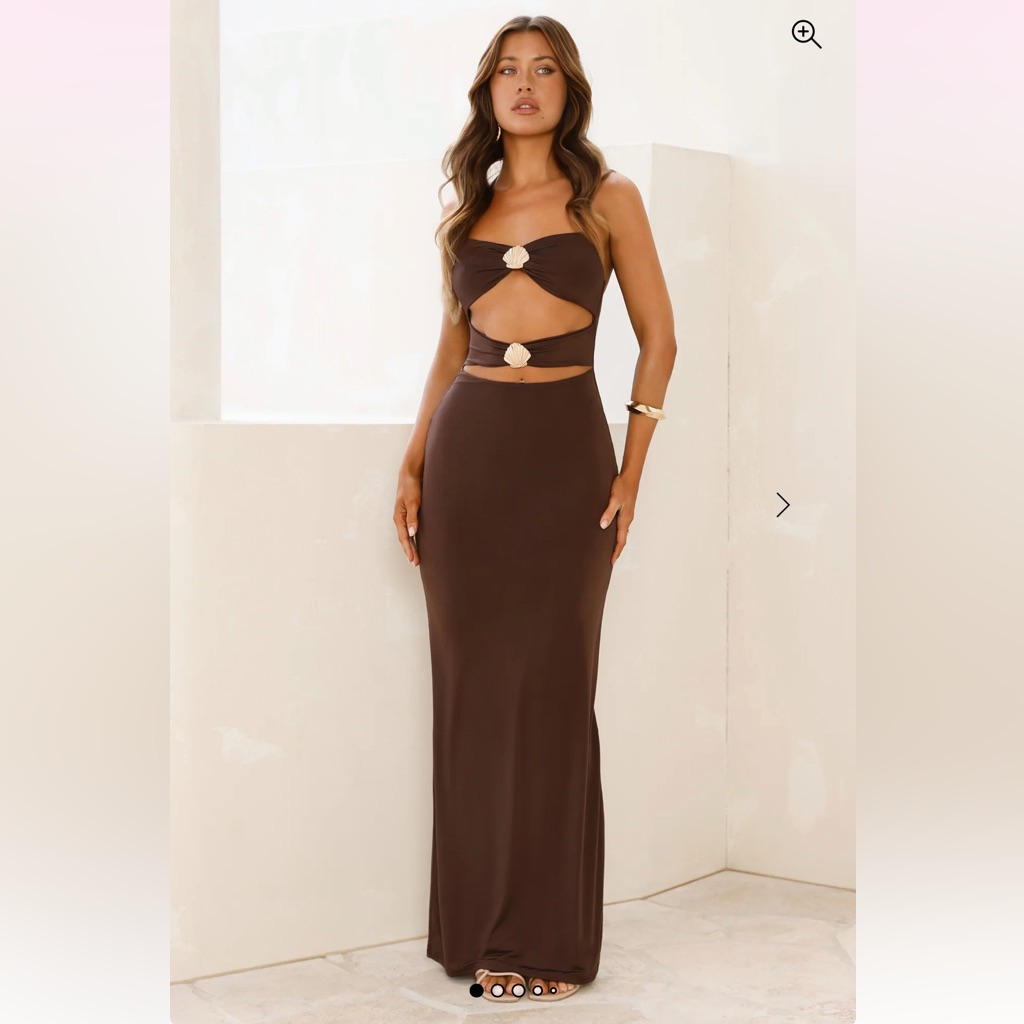 Hello Molly Size Small Maxi Brown Dress